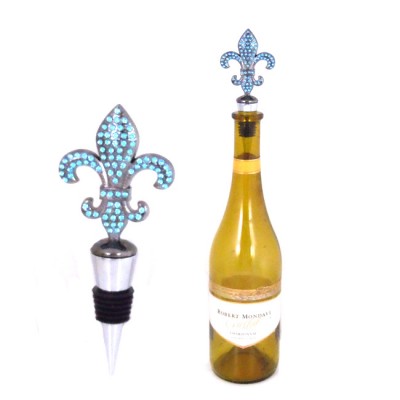 1003-TQ - TURQUOISE STONE FDL WINE STOPPER